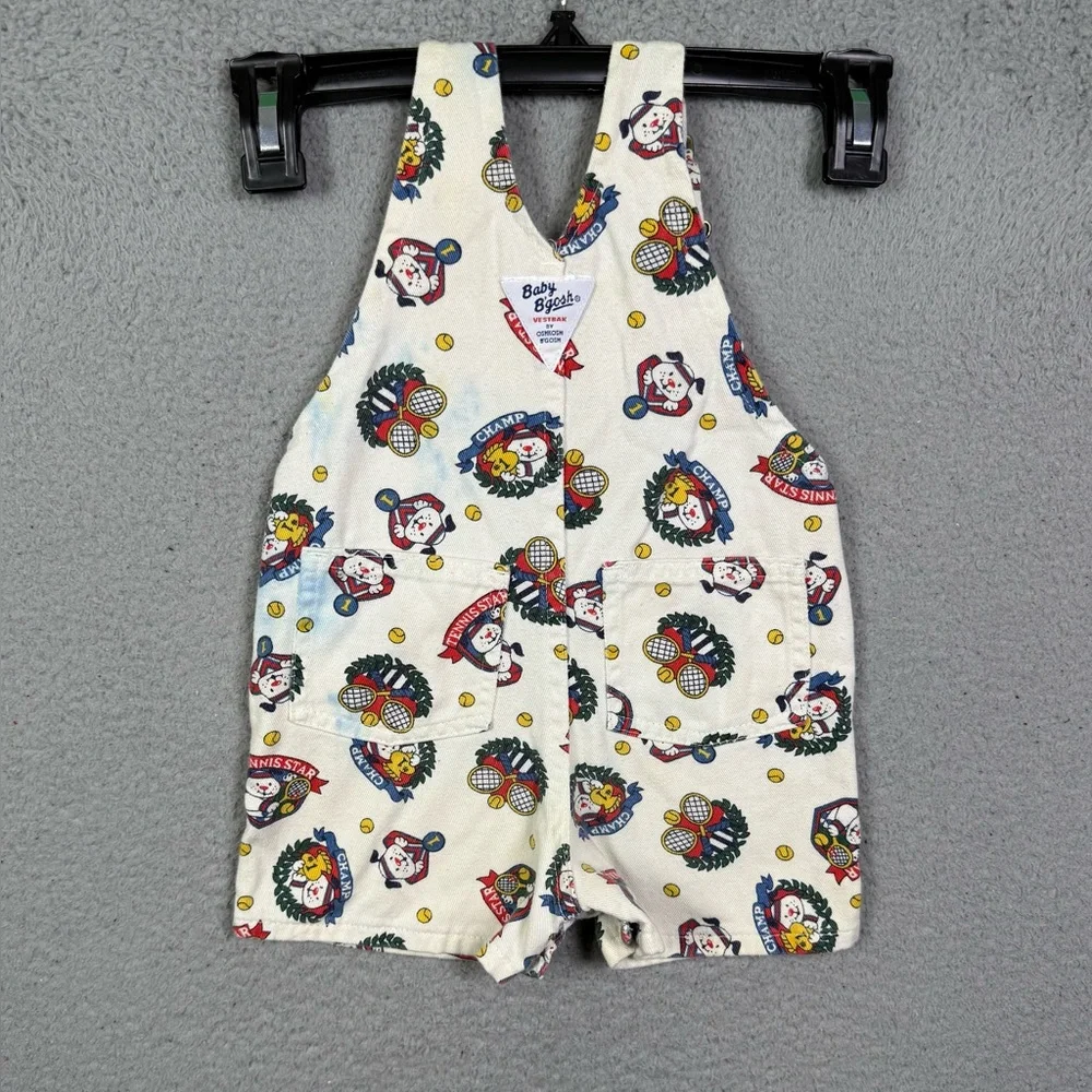 Kids Vintage OshKosh Baby B'Gosh Overalls AOP Tennis‎ Dog overalls Shortalls